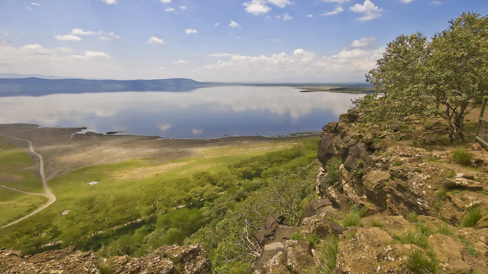 Utsikt över sodasjön Lake Nakuru.