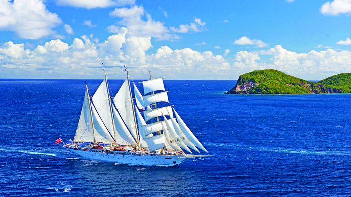 Vi seglar med Star Flyer längs rutten Leeward Islands, som forna tiders sjöfarare kallade "öarna över vinden".
