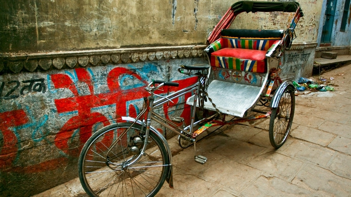 Cykelrickhaw i Delhi